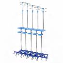 Инфузионная стойка-штатив с ручкой и столиком для аппаратуры МЕТ FO-150