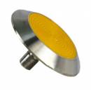 Конус тактильный со штифтом, комб. (рифл. круги) D35x5x15, H5 мм, AISI316 PU, желтый
