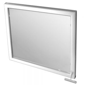 Зеркало поворотное, для МГН, травмобезопасное, квадратное, нержавеющая сталь, 68x68 см