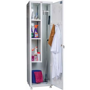 Шкаф металлический 1 - створчатый для одежды и хоз.инвентаря Практик МД 1 ШМ-SS 09114