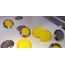 Конус тактильный со штифтом, комб. (рифл. круги) D35x5x15, H5 мм, AISI316 PU, желтый