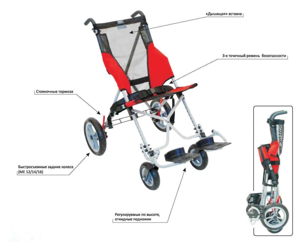 Детская инвалидная коляска Convaid Metro ME (много дополнительных модулей)